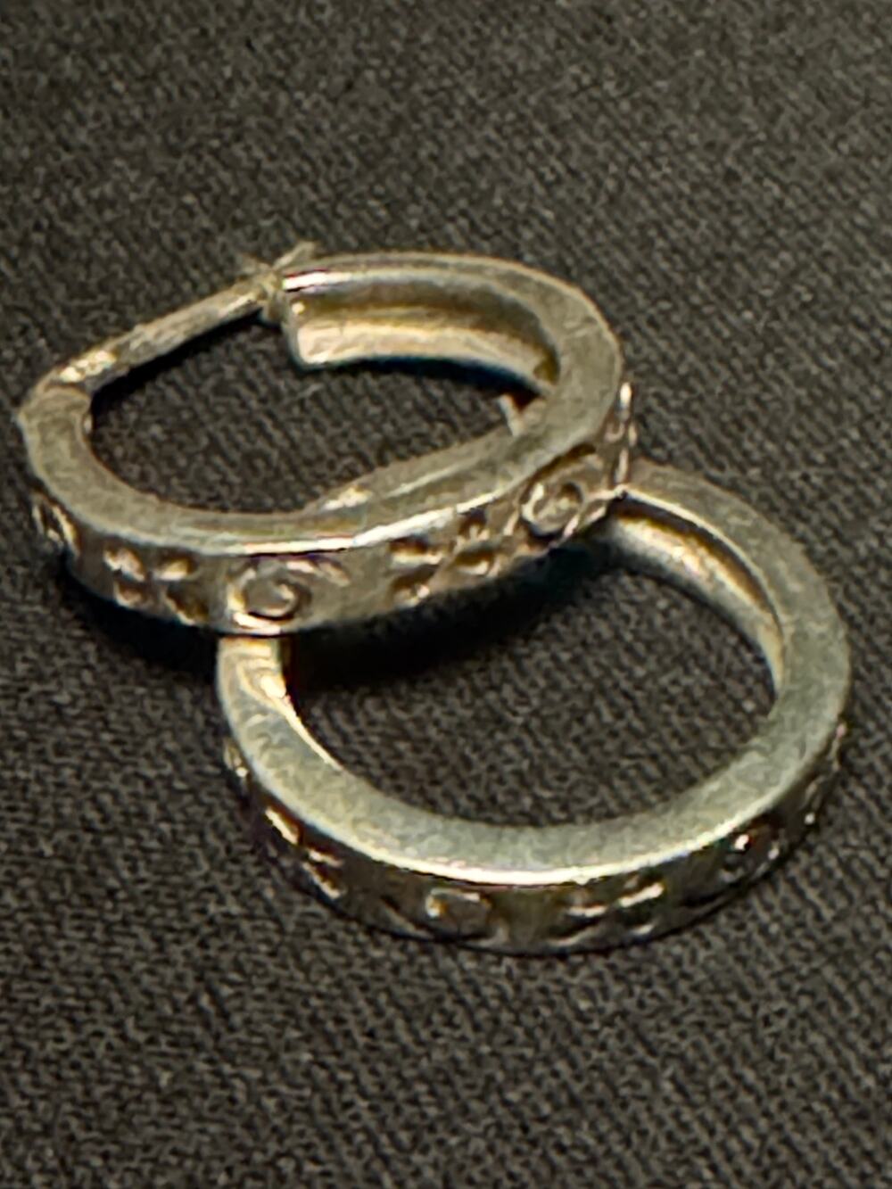 Vintage 925 Sterling Silver Hoop Earrings